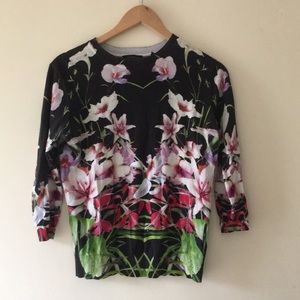 Ted Baker London floral 3/4 sleeve sweater